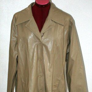 Vintage Coolwear Outerwear Faux Leather Coat - Size 2XL - Beige